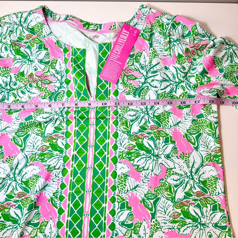 Lilly Pulitzer Karina Tunic Botanical Green Just Wing It, Medium - Picture 10 of 15